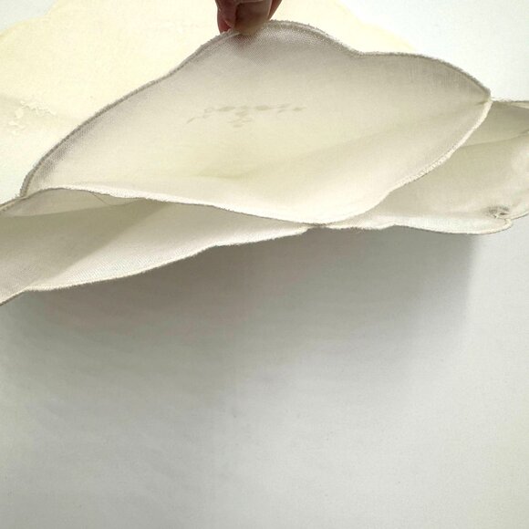 Vintage Bun/ Roll/ Scone Server Off-White Fabric; Scallop Edges Holiday Serving - Picture 9 of 9